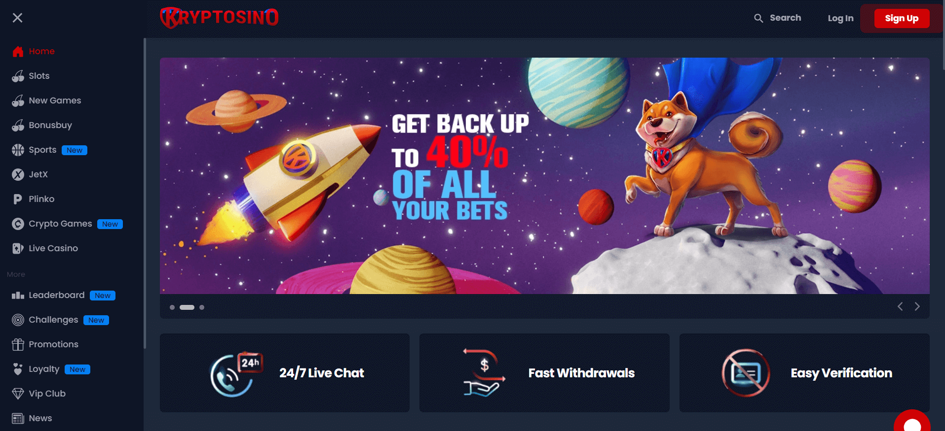 Kryptosino Home page