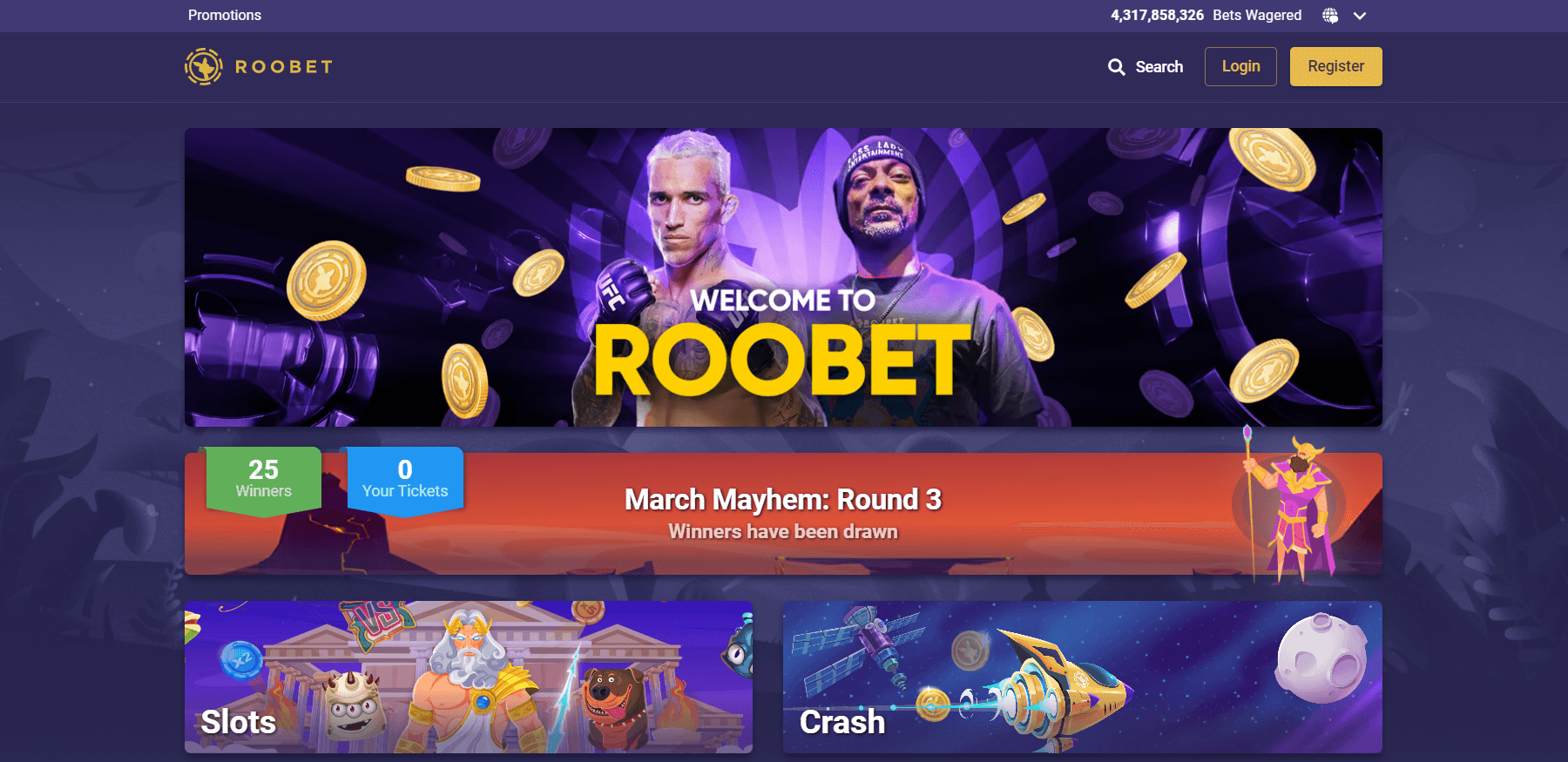 Roobet Home Page