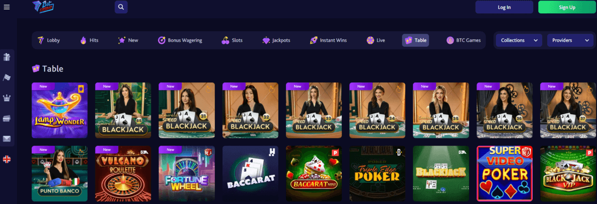 7bitcasino Table Games