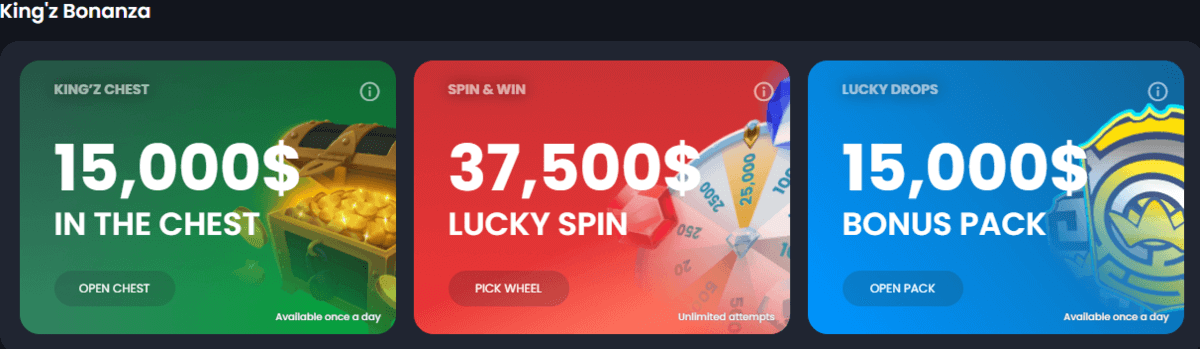 Bitkingz Kingz Bonanza Bonuses