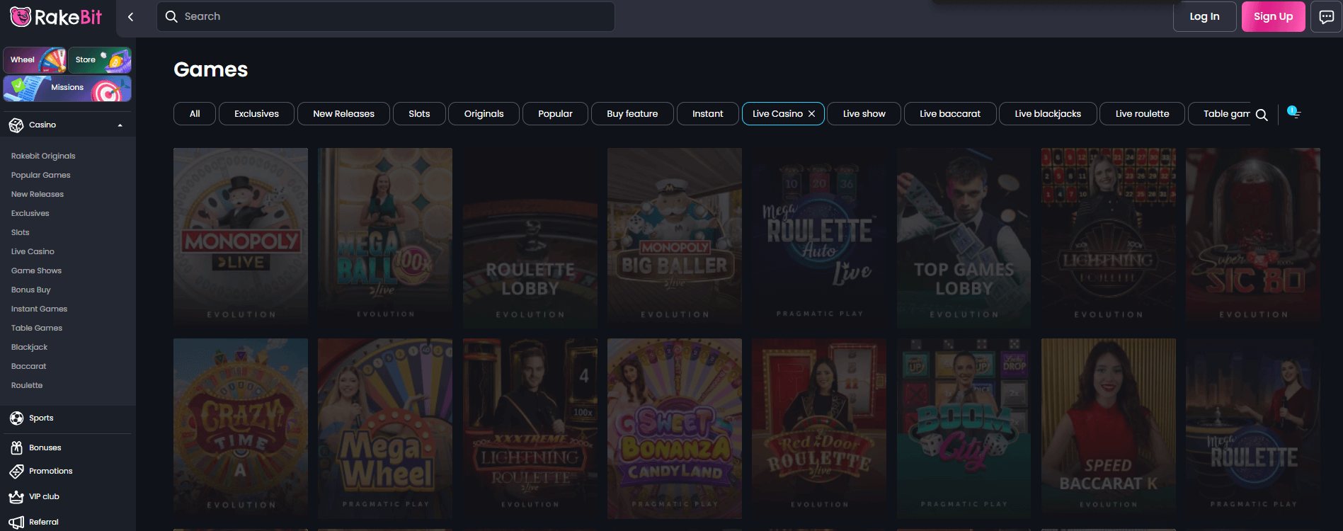 Rakebit Live Dealer Games